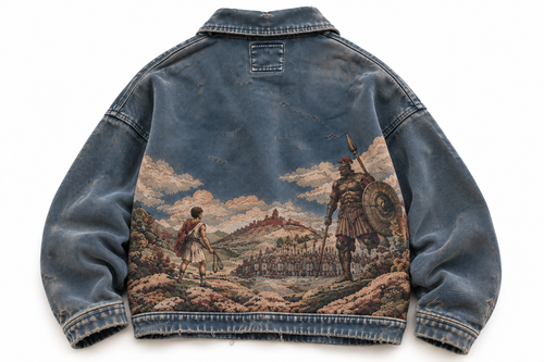 The Valley - Back view featuring David and Goliath tapestry artwork